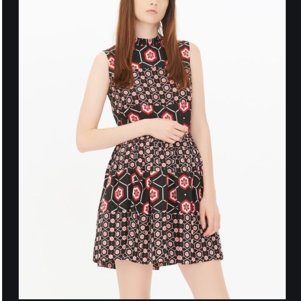 Sandro Paris Honeycomb Silk Dress Size 1